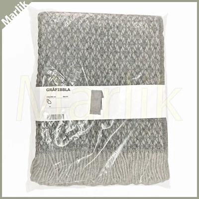 Rare, IKEA Grafibbla Throw Blanket 100% Pure Wool, 59x79", Gray, 303.541.08, New - Image 1 of 2