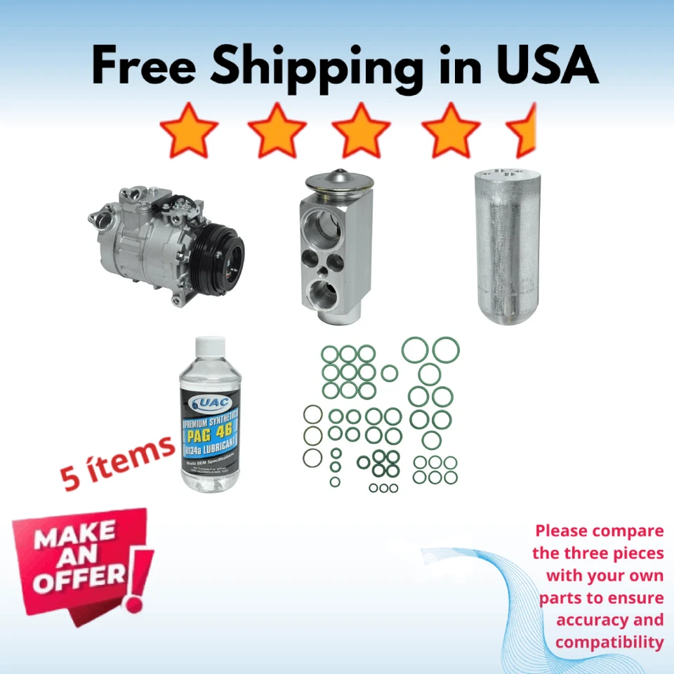 Compressor & Valve A/C Fit BMW 325Ci 2006, BMW 330Ci 2006, BMW X3 2004-2006 - Image 1 of 4