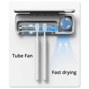 Soporte limpiador desinfectante esterilizador cepillo de dientes con luz UV montado en la pared para baño - Imagen 1 de 9