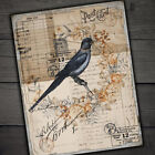 4 Vintage Paper Pad Bird Stickers Scrapbooking Planner Journal Cardstock Crafts