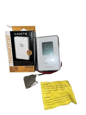 Cadet Programmable Electronic Thermostat - White, 3600W - Image 1 of 4