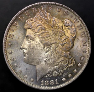 1881 O MORGAN SILVER DOLLAR-FRESH FROM AN OLD COLLECTION- LOT AA-6615 toned - Picture 1 of 2