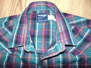 Vintage Wrangler Cowboy Cut Western Rodeo Rockabilly Hemd Gr. 18- 35 Long Tails - Bild 1 von 4