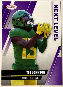 2025 Sage Low Tez Johnson Next Level Purple Rookie RC Oregon #100 - Picture 1 of 2