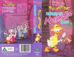 Walt Disney Donald In Mathmagic Land Dealer Sample VHS Video Sleeve Cover - RARE - Picture 1 of 2
