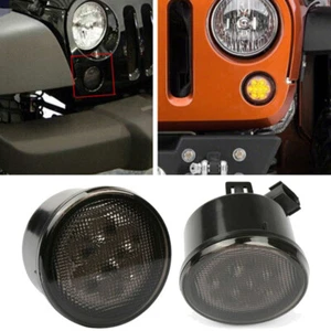 For Jeep Wrangler JK JKU 2007-2018 2PCS Front LED Turn Signal Lights Lamp - Foto 1 di 14