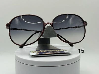 Винтажные солнцезащитные очки большого размера новые из старых запасов опрятный стиль серые выцветшие линзы деревянная лицевая оправа 80-е - Изображение 1 из 4