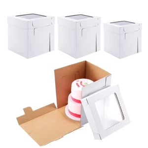 Tall Cake Boxes for Tier Cakes3 Sizes 6 Pack 8x8x1010x10x12 and 12x12x12InchS... - Picture 1 of 7