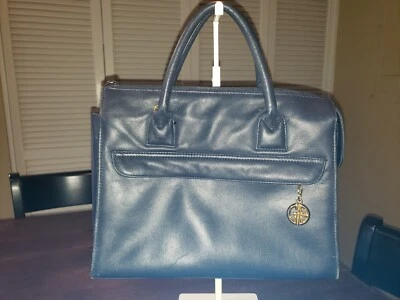 Gianni Bernini, Handbag  Navy  Soft Leather Multi-Compartment NWOT - Image 1 of 2