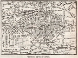 Dortmund +Historischer kleiner Plan von 1895+ Ritter-Brauerei, Zirkus Brügmann - Bild 1 von 1