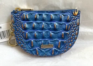 New Brahmin Melbourne Leather BRITT Credit Card Coin Case Wallet DEEP AZURE Blue - Picture 1 of 6