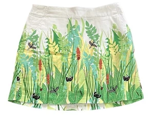 Lady Hagen Women's White Green Butterfly Golf Tennis Skort Skirt Pocket Size 2 - Picture 1 of 7