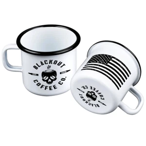 Blackout Coffee Co. Taza de acero esmaltado para camping 12 oz - Imagen 1 de 5