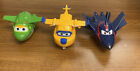 Lot Of 3 Super Wings Transforming Jet Helicopter Plane Toy Figure  5" Tall