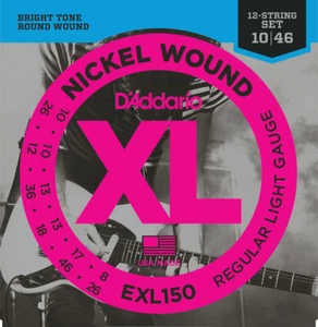 D'Addario EXL150 Nickel Wound Electric Guitar Strings, 12-String  Light, 10-46 - Picture 1 of 1