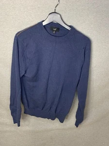 Vintage Dunhill London Sweater Mens 38 Chest Navy Long Sleeve Crew Neck - Picture 1 of 5