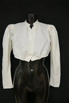 Gr.48 Dirndlbluse weiß Bluse für Dirndl Baumwollmischung schlicht B10917 - Bild 1 von 4