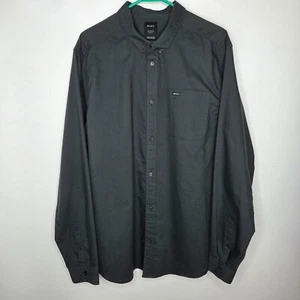 Camicia RVCA uomo grande slim fit grigia con bottoni manica lunga outdoor - Foto 1 di 7