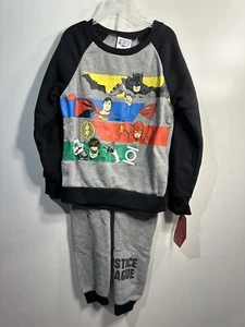 justice league boys sweat outfit size 7 long sleeve pants - Picture 1 of 5