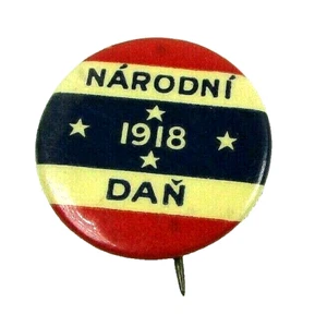 Antique 1918 Pin Button Narodni Dan National Light Kingdom of Serbs Patriotic - Picture 1 of 2