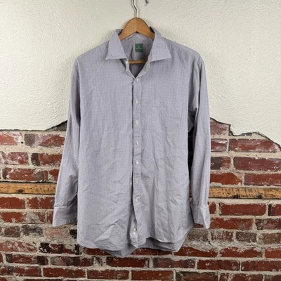 Sid Mashburn 衬衫男式 XL Micro Check 纽扣手工正装衬衫洪都拉斯 — 第 1/4 张图片