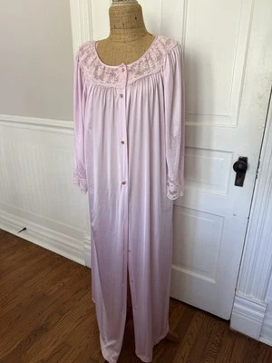 Bata de colección GILEAD rosa de nailon con encaje talla XL Foto 1 de 4