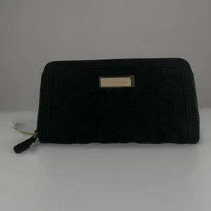 Portafoglio Vera Bradley pochette borsello donna piccolo nero trapuntato nuovo con etichetta - Foto 1 di 7