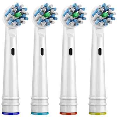 4 elektrische Zahnbürstenköpfe kompatibel mit Oral B Braun Ersatzbürstenkopf