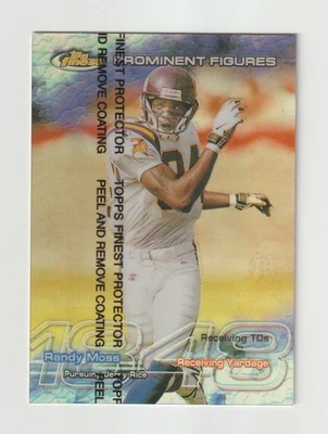 1999 Topps Finest Randy Moss Prominent Figures Refractor w/Peel SN 0349/1848 - Image 1 of 2
