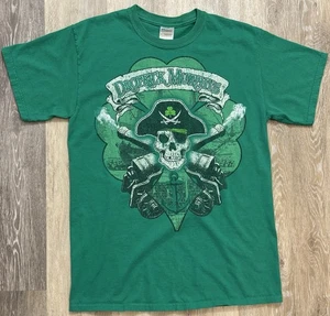 Vintage Dropkick Murphys Shirt Medium Punk Rock Pirate Ship Skull Cannons Green - Picture 1 of 4