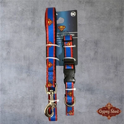 NUEVO DC League Of Super Pets Superman Juego de Collar y Correa para Perro - Pequeño (NUEVO CON ETIQUETAS) Foto 1 de 4