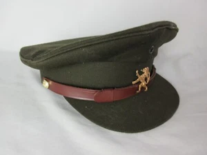 Belgische Armee Mütze Hassing BV Amesfoort. Khaki braun mit Spitze, gefüttert, Löwenabzeichen - Bild 1 von 12