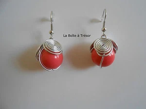 Boucles d'Oreilles Julia Rose - Bijoux Fantaisies Modèle Crochets - Imagen 1 de 1