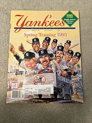 Spring Training  Yankees Magazine March, 1993 with Reggie Jackson Poster Lot B - Image 1 of 2