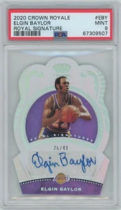 2020-21 Panini Crown Royale Royal Signatures /49 Elgin Baylor #RS-EBY Auto PSA 9 - Picture 1 of 2
