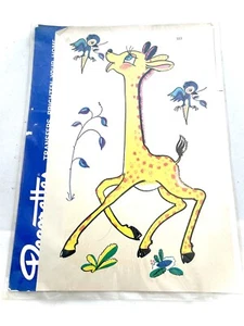 Vintage Decorettes Transfer Baby Kinderzimmer 60er Jahre Retro Giraffe Wandtattoo - Bild 1 von 10
