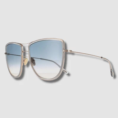 $495 Tom Ford Mujeres Azul Tina Marco Aviador Tonos Gafas de sol TF759 59/18/140 Foto 1 de 4