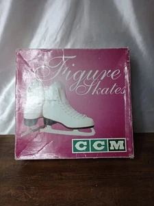 WOMENS CCM FINESSE ICE SKATES LADIES SIZE 5 WHITE FIGURE - Picture 1 of 8