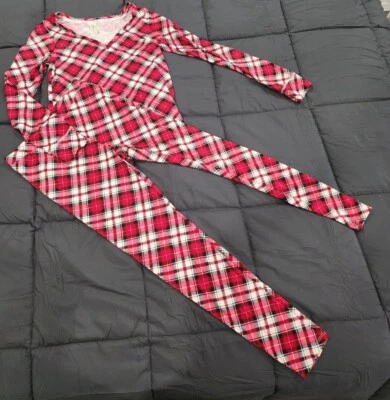 JESSICA SIMPSON Red Plaid PAJAMA SET Size Small - Image 1 of 4