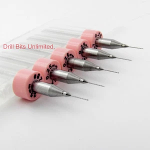 0.25mm  .0098"  Carbide Drill Bits FIVE Pieces 1/8" Shanks -   cnc pcb model r - Picture 1 of 7