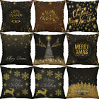 18" Dull gold Christmas Cotton Linen Pillow Case Cushion Cover Home Decor
