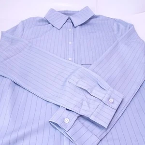 Camisa Vivienne Hu NYC para mujer azul a rayas manga larga cuello talla 4 nueva sin etiquetas 298 - Imagen 1 de 11
