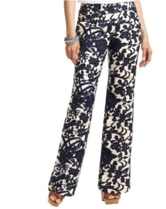 ANN TAYLOR LOFT MARISA WIDE LEG LINEN BLEND PANTS VINE PRINT SIZE 00! - Picture 1 of 4