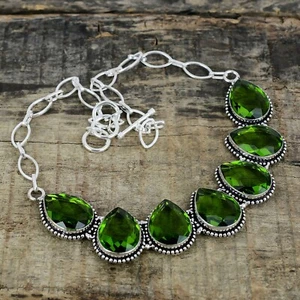 Peridot Gemstone Handmade 925 Sterling Silver August Birthstone Necklace - Picture 1 of 4