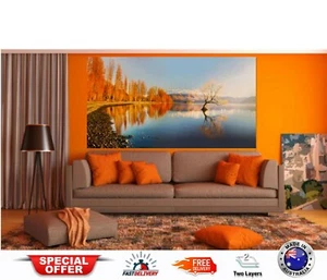 Wanaka, New Zealand | Lakeshore -Australian made framed Stretched wall Canvas - Picture 1 of 2