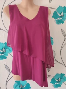 Ladies Pretty Asymmetrical Top In Purple By George Size 8 New Without Tags - Picture 1 of 6