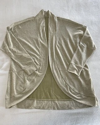 Cardigã feminino Sonoma verde lounge 0X plus size malha macia bolsos frontais abertos - Imagem 1 de 4