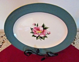 VINTAGE Green Homer Laughlin Platter - 11.5"x9.5" EXCELLENT #404(pl) - Picture 1 of 4