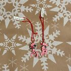 The Pink Panther Vtg Y2k 2004 Mini Miniature Christmas Ornaments Wreath Set Of 2