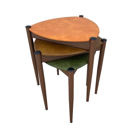 Lu Van Inc Mid Century Modern Guitar Pick Stacking Tables 3 MCM Excellent Cover